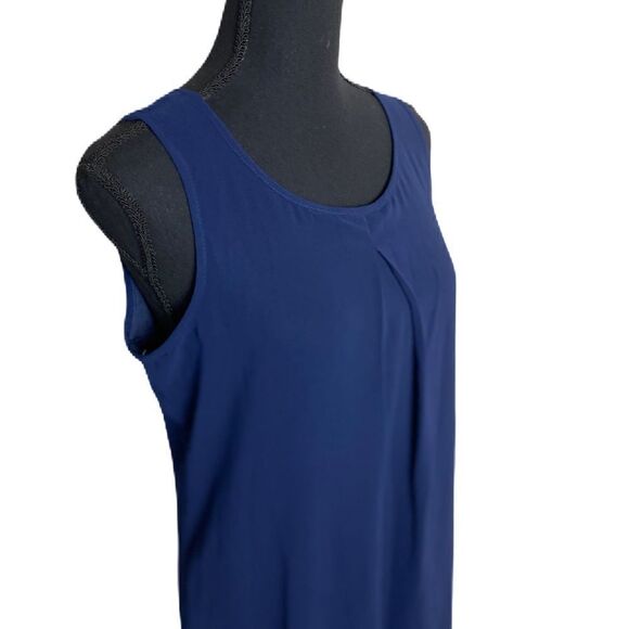 #141 AUW Navy Pleat Front Cocktail Dress - Picture 4 of 8